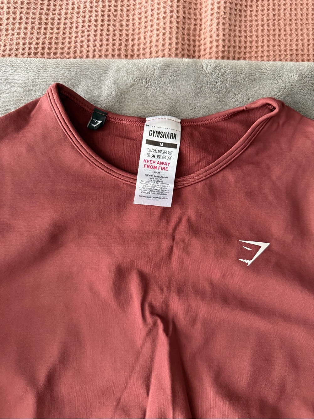Gymshark Rosewood Mauve Long-Sleeve Cropped Top - Picture 2 of 3